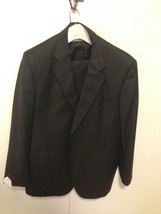 Brooks Brothers  2 Piece Suit Charcoal Gray Pin Striped  Size 46R  Pant 32x29 - £85.45 GBP