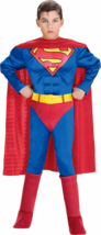 Super DC Heroes Deluxe Muscle Chest Superman Costume Child&#39;s Small 4-6 New - £23.71 GBP