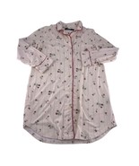 Vtg Ralph Lauren Pajama Shirt Womens Medium Ivory Floral Long Sleeve Sle... - $14.38