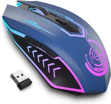 Uhuru Gaming Mouse, Wireless Gaming Mouse With 6 Buttons 7 Changeable Led, Blue - $38.99