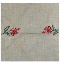 Hibiscus Summer Floral Embroidered Table Runner Flower Dresser Scarf 11”... - £29.41 GBP