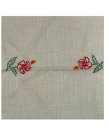 Hibiscus Summer Floral Embroidered Table Runner Flower Dresser Scarf 11”... - £29.85 GBP
