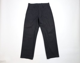 Vtg Banana Republic Mens 31x30 Dawson Wide Leg Wool Chino Pants Charcoal Gray - £51.76 GBP