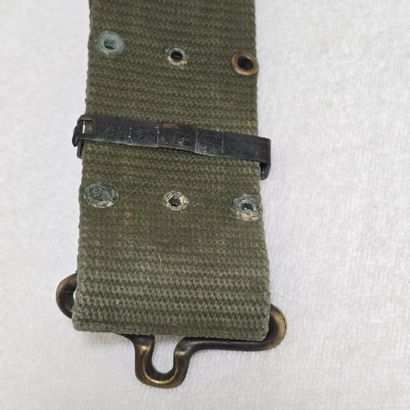 Original US Vietnam Issue M-1956 Vertical Weave LBE OD Web Belt LARGE Size 56" Item image 4