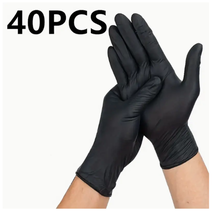 40Pcs Black Nitrile Disposable Gloves Latex &amp; Powder Free 20 XL Large &amp; ... - £7.67 GBP