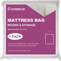 4 Mil Mattress Bag For Moving And Long-Term Storage Disposal, Queen Size, Pack] - £25.65 GBP