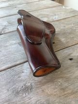 Fits Smith&Wesson Mod. 686 4”BBL Handmade Leather Belt Holster With Thumb Break image 5
