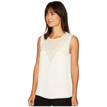 NWT Women Size Medium Nordstrom Vince Camuto Ivory Cream Lace Trim Blouse Top - £23.48 GBP