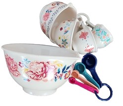 Pioneer Woman ~ KEEPSAKE FLORAL ~ Melamine ~ Batter Bowl w/Measuring Sets - £17.78 GBP