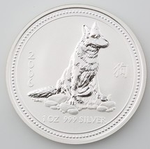 2006 Lunar Year of the Dog Australia Series 1 1 oz. 999 Silver BU Coin - £105.90 GBP