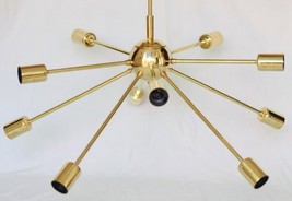 Moderno Latón Antiguo Sputnik Candelabro 10 Brazos Iluminación Regalo Navidad - £123.27 GBP