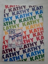 Vintage KATHY Gift Wrap, Personalized Name Wrapping Paper Rainbow 1980&#39;s... - £6.97 GBP