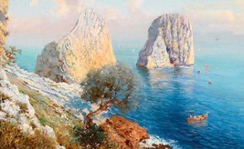Giclee Bernardo Haye - Ferrari, Capri painting Printed on canvas - £11.18 GBP+