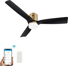 Smaair 52 Inch Smart Ceiling Fans With Lights And Remote,, 52 Inch, Gold/Black - $215.99