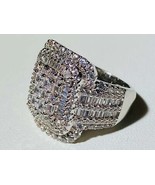 3 CT.T.W. Baguette Diamond Men&#39;s Hip Cluster Hop Band Ring 14K White Gol... - $304.29 CAD