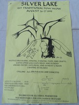 Silver Lake 1st Traditional Pow Wow Vintage 1995 Poster Native Drumming 43*28 cm - £14.88 GBP