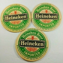 Heineken Beer Vintage Paper / Fiber Beer Coasters Printed In Holland Two Sided - £7.56 GBP