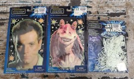 Star Wars Glow in the Dark Action Wall Scene set jar jar binks oni wan kenobi  - £15.96 GBP