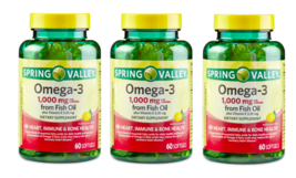 Spring Valley Omega-3 From Fish Oil Plus Vitamin E Softgels, 1000 Mg, 60... - $31.91