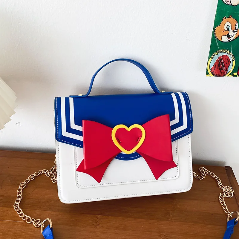 Summer Sailor Moon Ladies Handbag Lovely Sailor Suit Shape Chain Shoulder Bag PU - £35.19 GBP