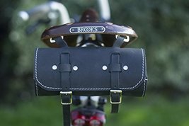 London Craftwork Saddle/Handlebar Roll Bag Real Leather Black for Bike T... - $37.04