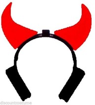 Light Up Red Plastic Devil Horns Headband Unisex Halloween Costume Accessory - $5.82