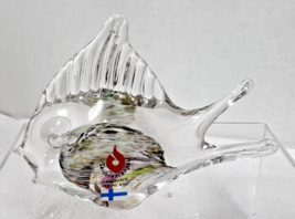 Taidelasi Sepat Art Glass Finland Fish Paperweight w Original Tag 4 5/8 ... - $29.21