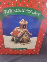 Vintage Porcelain Village Lighted School House QM 00538 - £16.09 GBP