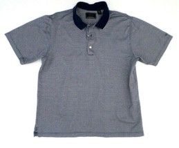 Greg Norman Men&#39;s Golf / Polo Shirt L Blue-Gray Knit w Contrast Blue Collar - £8.30 GBP