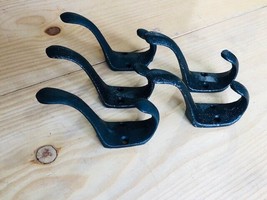 5 Vintage Style Cast Iron Wall Coat Hooks Hat Hook Hall Tree 3&quot; Black To... - $21.99