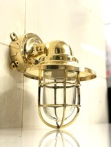 Maritime Brass Wall Sconce – Bulkhead Light with Shade Cap for Nautical Decor - $157.41