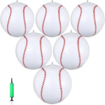 6 Pack Inflatable Baseball 16 Inch Blow Up Beach Ball Large Sport Pool B... - £23.59 GBP