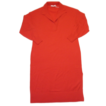 NWT Everlane The Cashmere Polo Dress in Persimmon V-neck Relaxed Sweater Knit L - £93.95 GBP