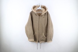 Vintage 90s Woolrich Womens XL Spell Out Polartec Fleece Hooded Jacket Beige USA - £43.48 GBP