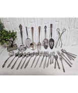 Rare Vintage Flatware Mixed Lot 30 Pc – Spoons Forks Tongs Utensils Set ... - $5,258.90 MXN