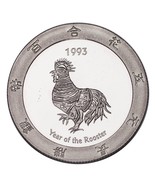 1993 Year of the Rooster .999 Silver 1 Ounce Gaming Round Artichoke Joe&#39;... - $91.73