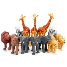 Jumbo Safari Animal Figurines Toys, 12 Piece African Jungle Zoo Animals Figures, - £27.17 GBP