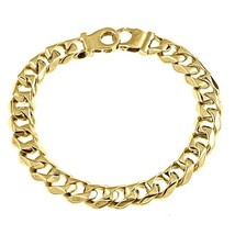 Herren Abgeschrägte Kubanische Verbindung Armband 14k Solid Gelbgold Han... - £3,304.11 GBP