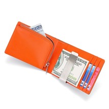 Men Minimalist Slim Card Holder Genuine Leather Money Clip Wallet Slim Line Thin - £69.53 GBP