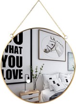 Longwin Hanging Wall Circle Mirror Decor Gold Geometric Mirror With Chain For - £28.41 GBP