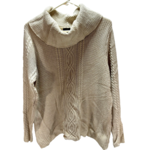 Jeanne Pierre Turtleneck Knit Sweater Size Large Cream Long Sleeve - £7.65 GBP