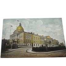 Antique 1906 Boston Massachusetts State House &amp; Bunker Hill Monument Postcard - $15.83