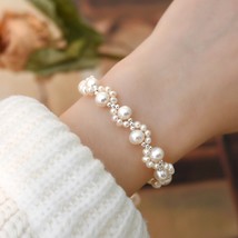 Natural Freshwater Pearl  Cat&#39;s Claw Braided Bracelet 925 Sterling Silver for Wo - £40.27 GBP