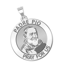 PicturesOnGold Padre Pio Religious Medal - in Sterling 10K, - £110.13 GBP