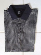 Dockers Men&#39;s Golf Shirt 100% Cotton Knit S/S Gray Check Size L - £20.95 GBP