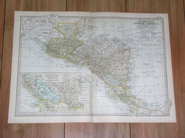 1897 Antique Dated Map Of Central America Costa Rica Nicaragua Belize Honduras - £21.49 GBP