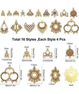 Gold Charms Chandelier Components Connector Pendants Assorted Link Findings 64pc - $34.65