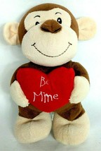 Animal Adventure Valentine Heart Be Mine Brown Monkey Ape Plush 2016 9&quot; - £19.41 GBP