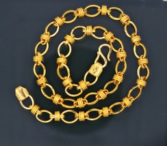 Vintage 22KT Yellow Gold 20 Link Chain Necklace Unisex Heavy Chain Jewelry CH213 - £4,730.75 GBP