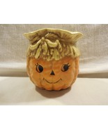 Vintage Japan Ceramic Halloween Scarecrow Jack-O-Lantern Pumpkin Planter... - $25.04 CAD